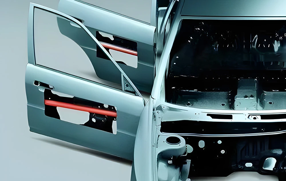 What are the applications of semi-finished steel in automotive parts?